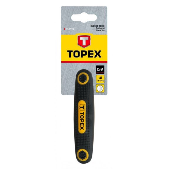 Imbuszkulcs Klt.Torx 8R.Összecs,T9-40 Topex