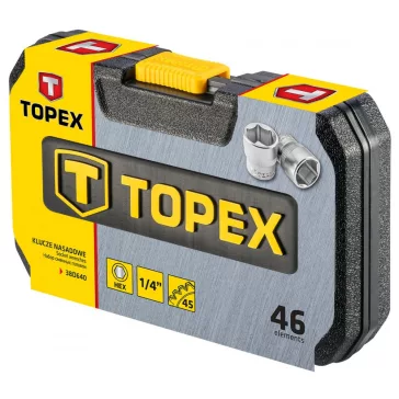 Dugókulcs Készlet 46R. 1/4" Racsnikulcs Topex