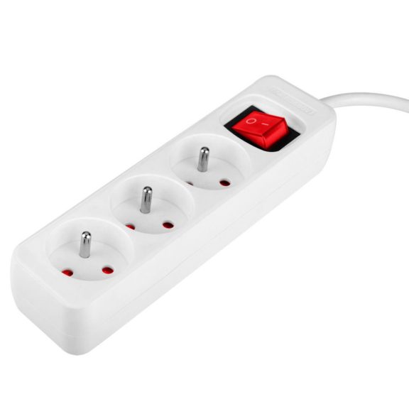 Hosszabbító 3,0M 3 D.Alj Fehér Ki/Be Kap Neo Tools