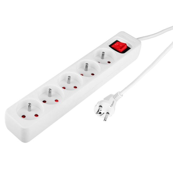 Hosszabbító 5,0M 5 D.Alj Fehér Ki/Be Kap Neo Tools